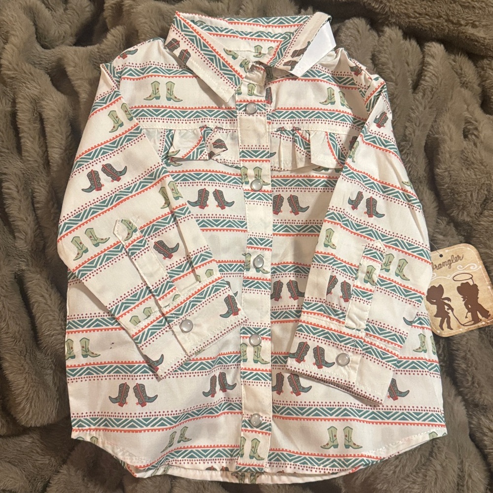 Wrangler Western Wear Girls Shirt Size 2T